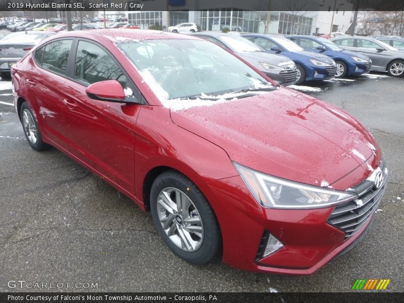 Scarlet Red / Gray 2019 Hyundai Elantra SEL