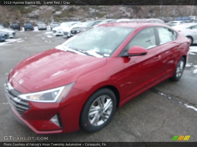 Scarlet Red / Gray 2019 Hyundai Elantra SEL