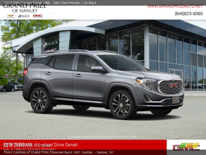 Satin Steel Metallic / Jet Black 2019 GMC Terrain Denali AWD