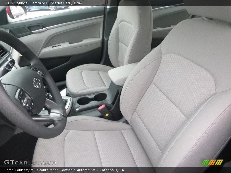 Scarlet Red / Gray 2019 Hyundai Elantra SEL