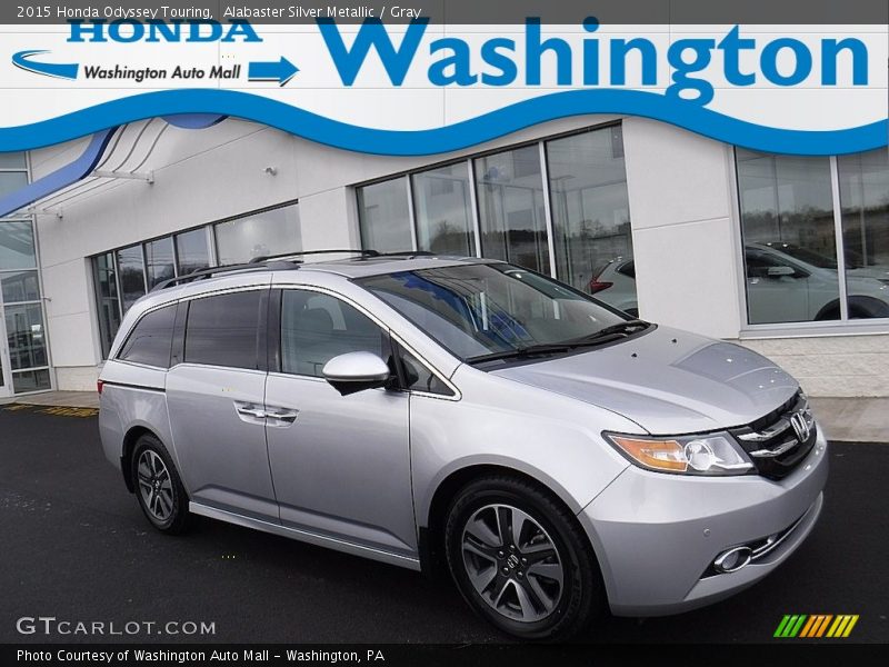 Alabaster Silver Metallic / Gray 2015 Honda Odyssey Touring