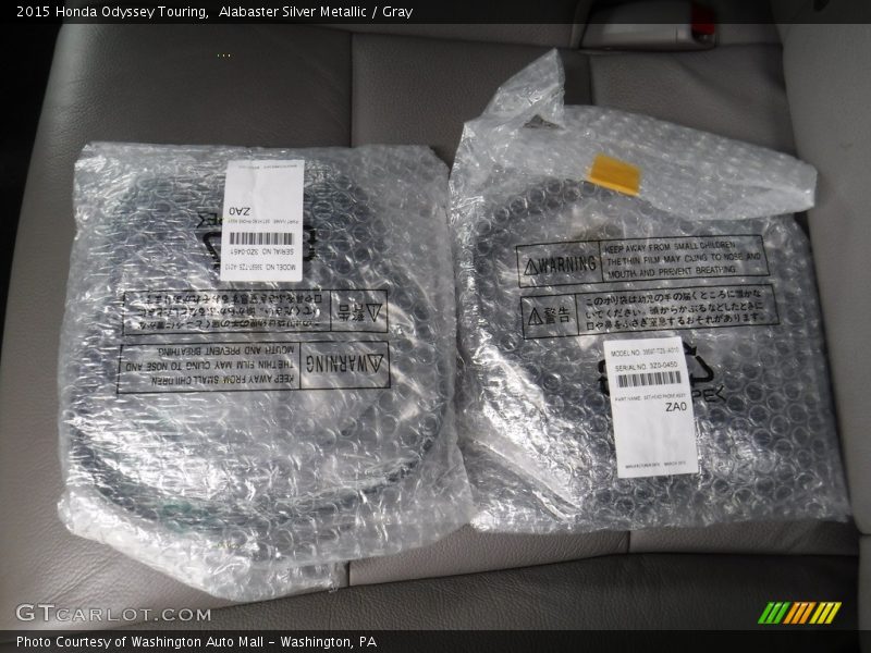 Alabaster Silver Metallic / Gray 2015 Honda Odyssey Touring