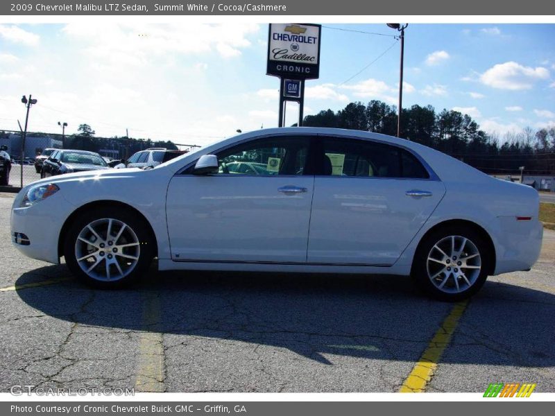 Summit White / Cocoa/Cashmere 2009 Chevrolet Malibu LTZ Sedan