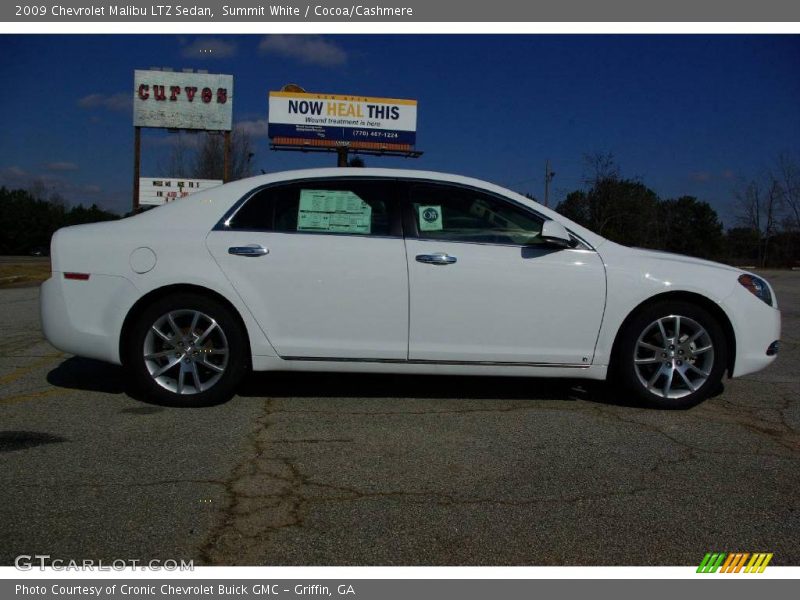 Summit White / Cocoa/Cashmere 2009 Chevrolet Malibu LTZ Sedan