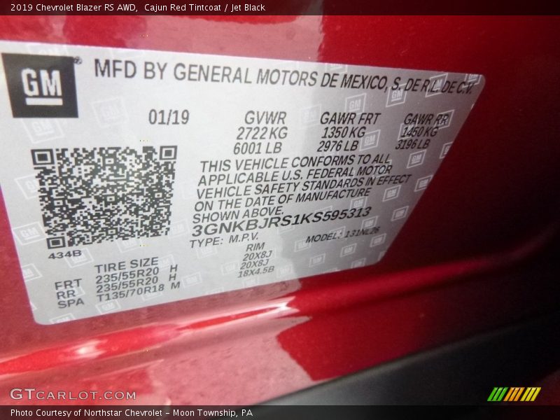 Cajun Red Tintcoat / Jet Black 2019 Chevrolet Blazer RS AWD
