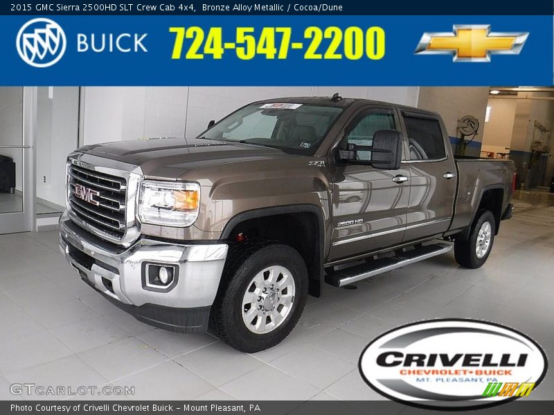 Bronze Alloy Metallic / Cocoa/Dune 2015 GMC Sierra 2500HD SLT Crew Cab 4x4