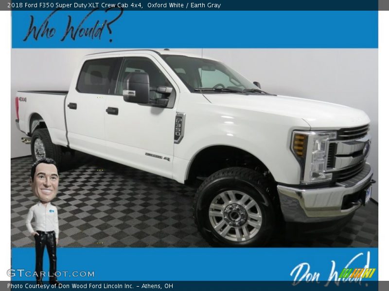 Oxford White / Earth Gray 2018 Ford F350 Super Duty XLT Crew Cab 4x4