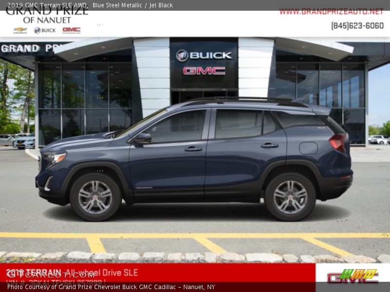 Blue Steel Metallic / Jet Black 2019 GMC Terrain SLE AWD