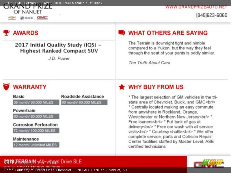 Blue Steel Metallic / Jet Black 2019 GMC Terrain SLE AWD