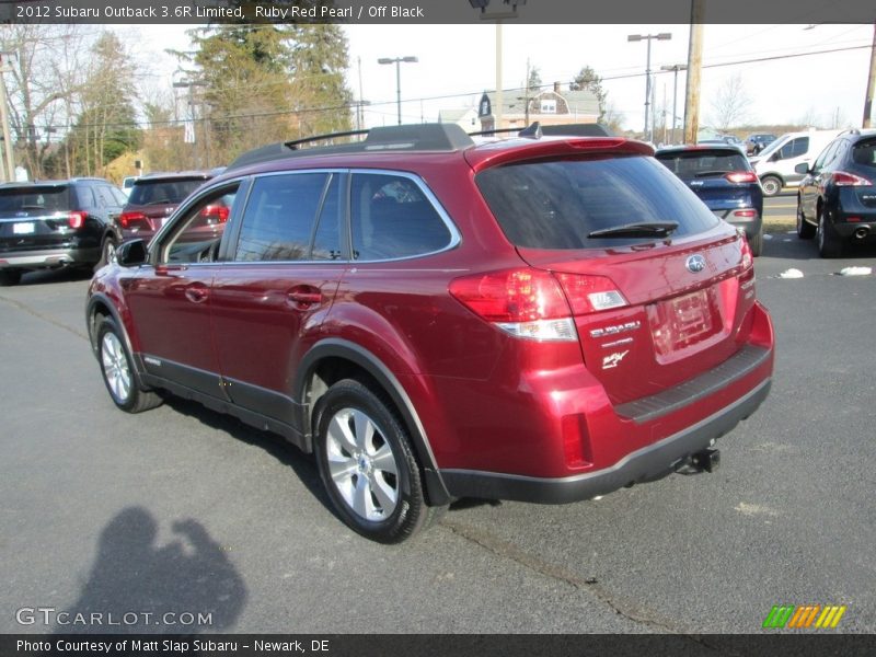 Ruby Red Pearl / Off Black 2012 Subaru Outback 3.6R Limited