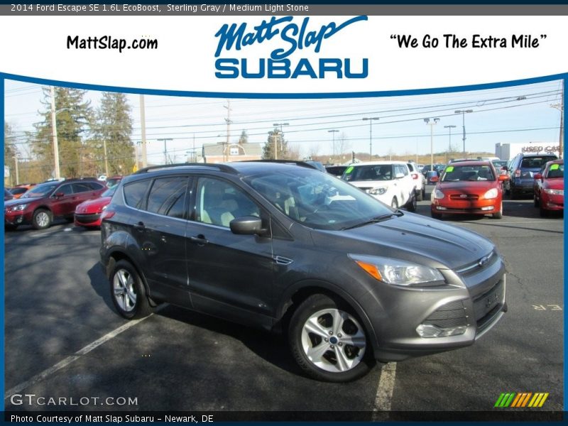 Sterling Gray / Medium Light Stone 2014 Ford Escape SE 1.6L EcoBoost