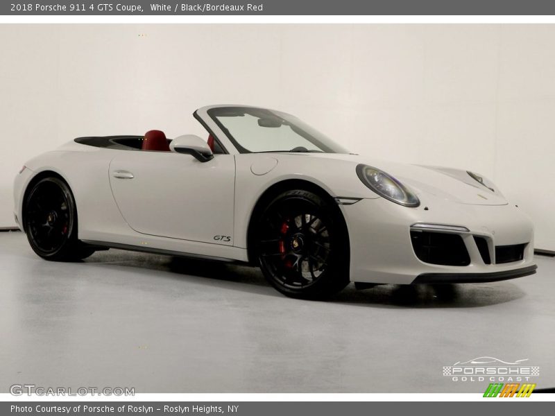 White / Black/Bordeaux Red 2018 Porsche 911 4 GTS Coupe