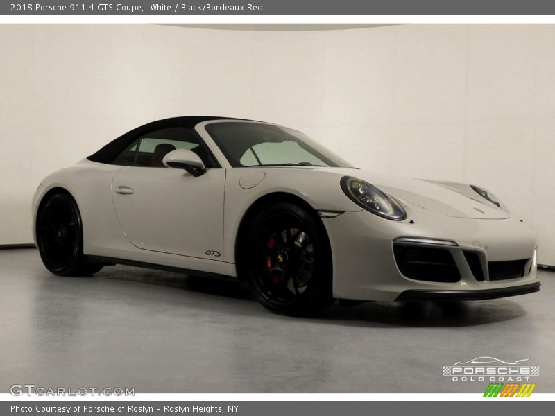 White / Black/Bordeaux Red 2018 Porsche 911 4 GTS Coupe