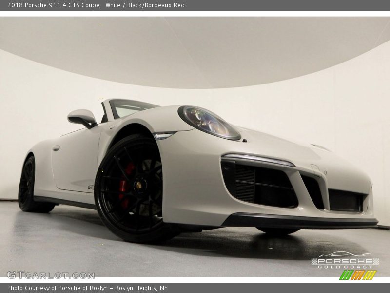 White / Black/Bordeaux Red 2018 Porsche 911 4 GTS Coupe