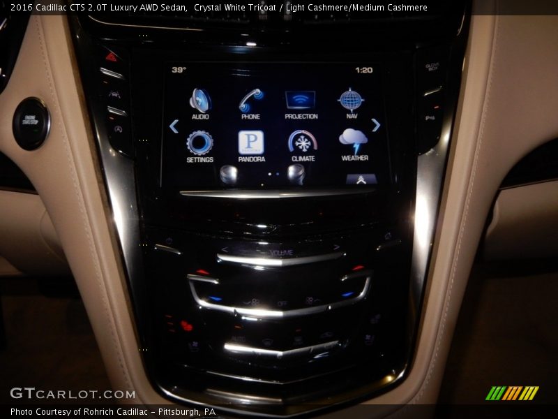 Crystal White Tricoat / Light Cashmere/Medium Cashmere 2016 Cadillac CTS 2.0T Luxury AWD Sedan
