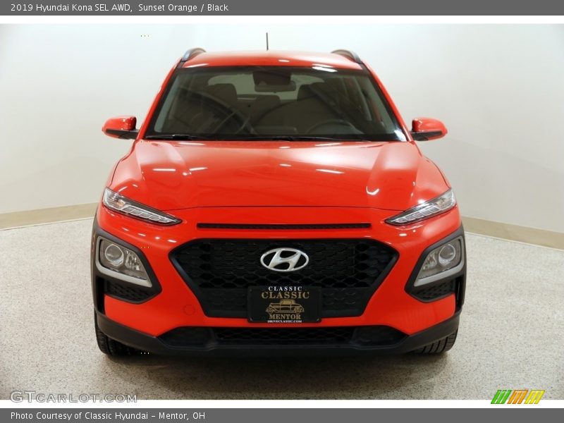 Sunset Orange / Black 2019 Hyundai Kona SEL AWD