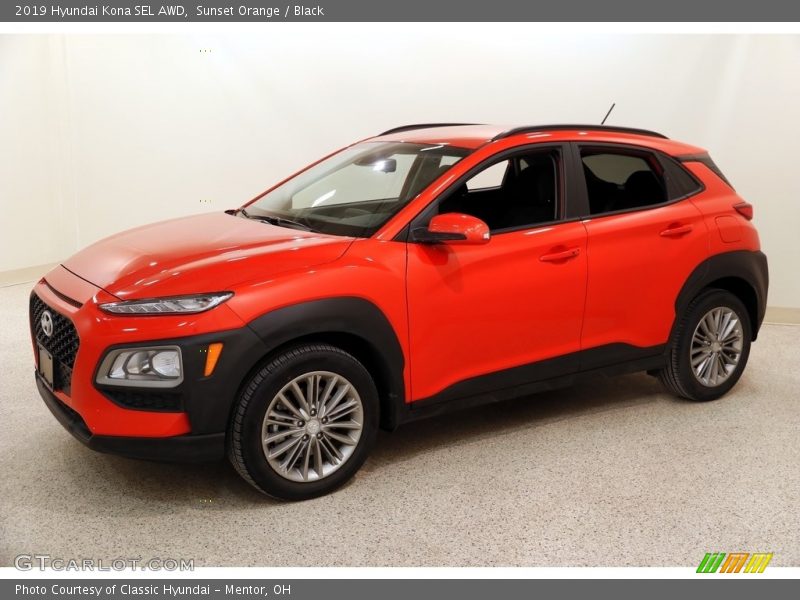 Sunset Orange / Black 2019 Hyundai Kona SEL AWD