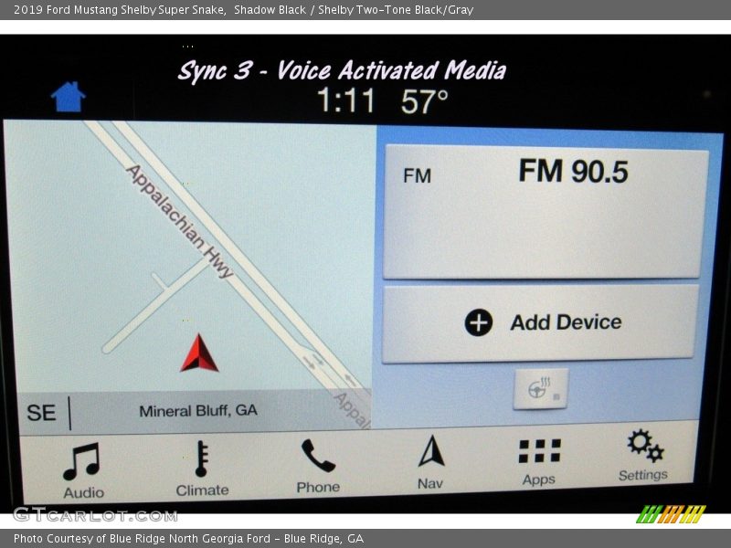 Navigation of 2019 Mustang Shelby Super Snake