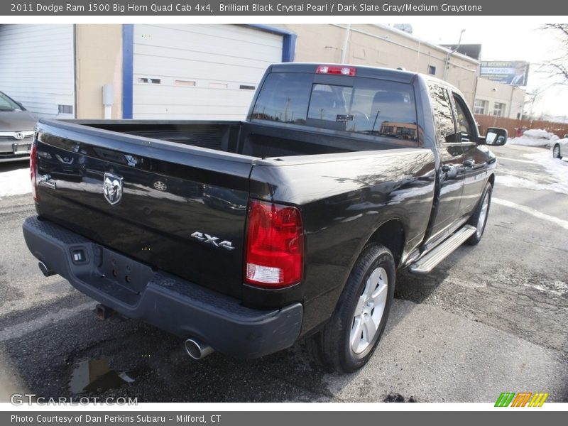 Brilliant Black Crystal Pearl / Dark Slate Gray/Medium Graystone 2011 Dodge Ram 1500 Big Horn Quad Cab 4x4