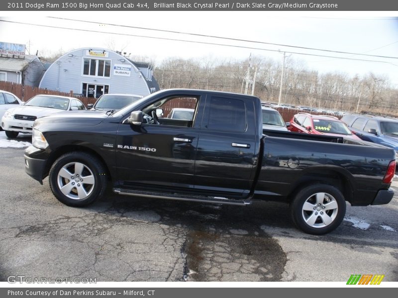 Brilliant Black Crystal Pearl / Dark Slate Gray/Medium Graystone 2011 Dodge Ram 1500 Big Horn Quad Cab 4x4