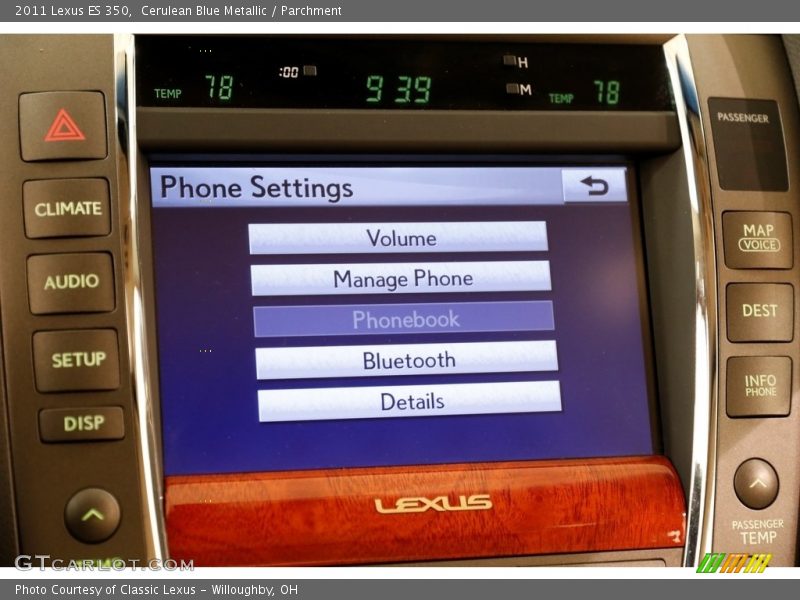 Cerulean Blue Metallic / Parchment 2011 Lexus ES 350