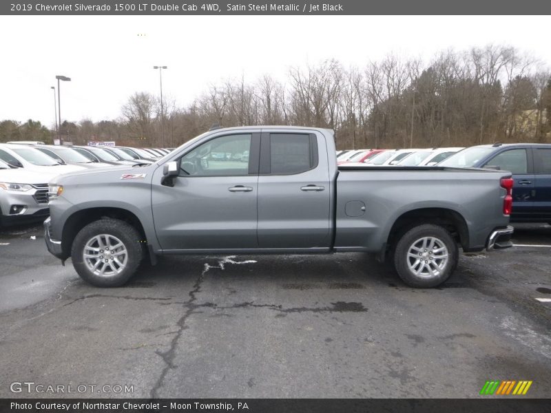 Satin Steel Metallic / Jet Black 2019 Chevrolet Silverado 1500 LT Double Cab 4WD