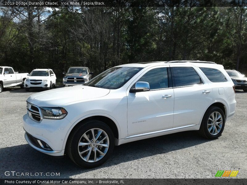 Vice White / Sepia/Black 2019 Dodge Durango Citadel