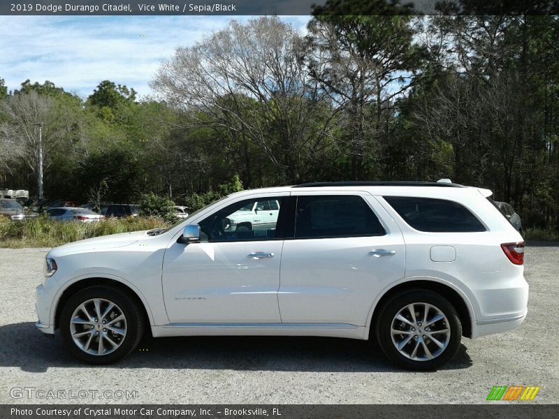 Vice White / Sepia/Black 2019 Dodge Durango Citadel