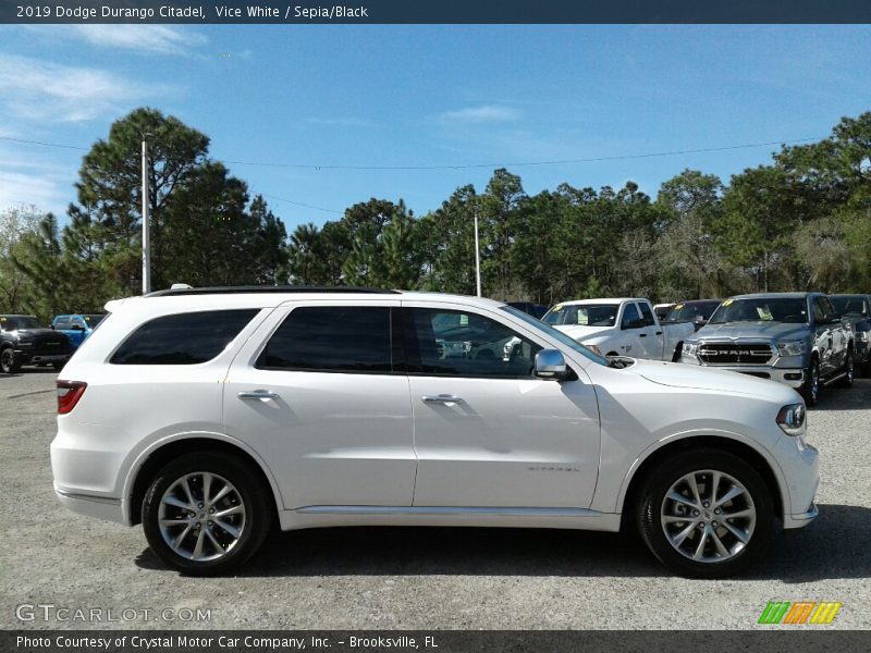 Vice White / Sepia/Black 2019 Dodge Durango Citadel
