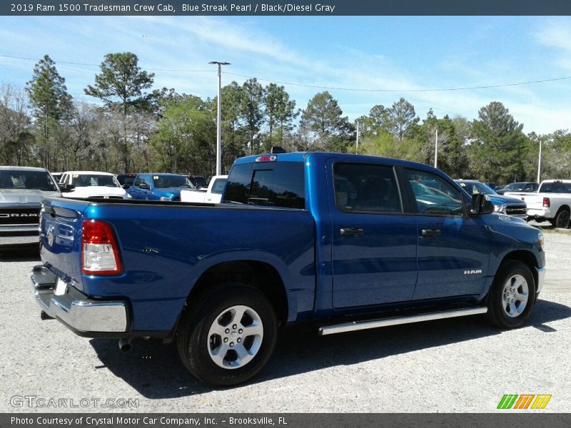 Blue Streak Pearl / Black/Diesel Gray 2019 Ram 1500 Tradesman Crew Cab