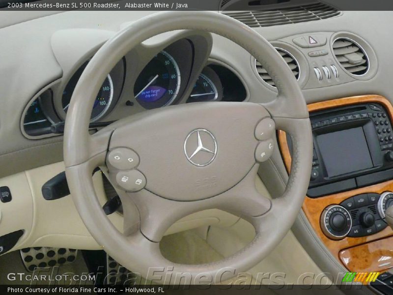 Alabaster White / Java 2003 Mercedes-Benz SL 500 Roadster