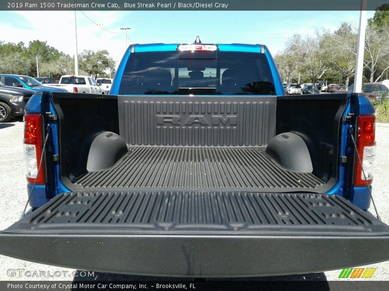 Blue Streak Pearl / Black/Diesel Gray 2019 Ram 1500 Tradesman Crew Cab