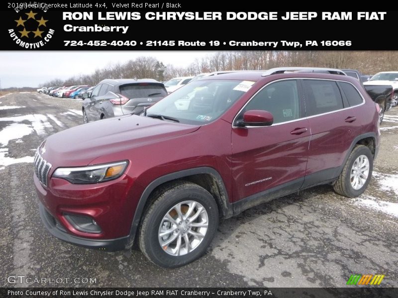 Velvet Red Pearl / Black 2019 Jeep Cherokee Latitude 4x4