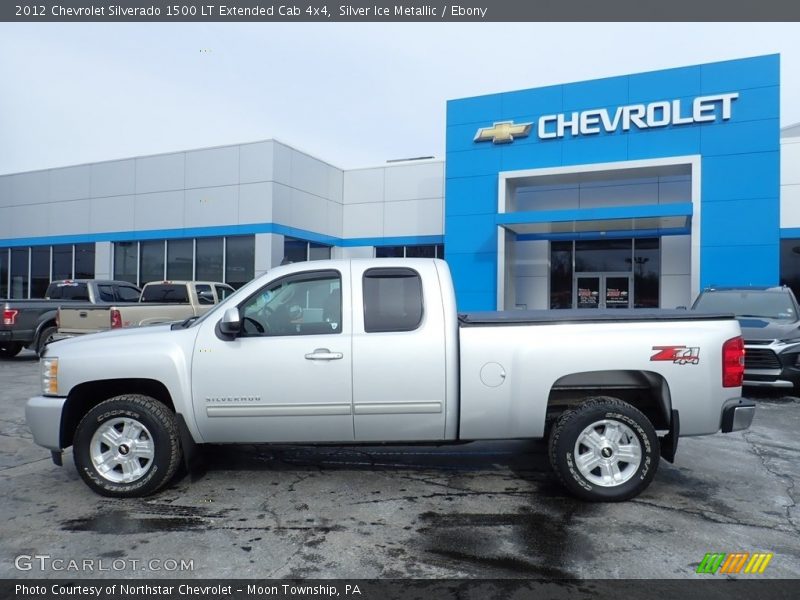 Silver Ice Metallic / Ebony 2012 Chevrolet Silverado 1500 LT Extended Cab 4x4