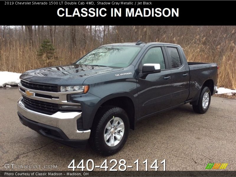Shadow Gray Metallic / Jet Black 2019 Chevrolet Silverado 1500 LT Double Cab 4WD