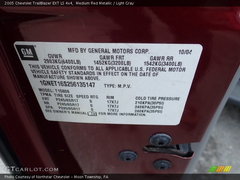 Medium Red Metallic / Light Gray 2005 Chevrolet TrailBlazer EXT LS 4x4