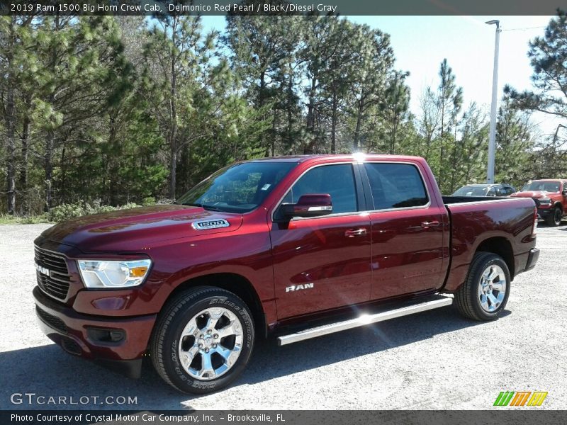 Delmonico Red Pearl / Black/Diesel Gray 2019 Ram 1500 Big Horn Crew Cab