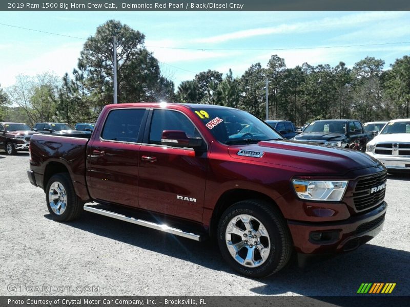 Delmonico Red Pearl / Black/Diesel Gray 2019 Ram 1500 Big Horn Crew Cab