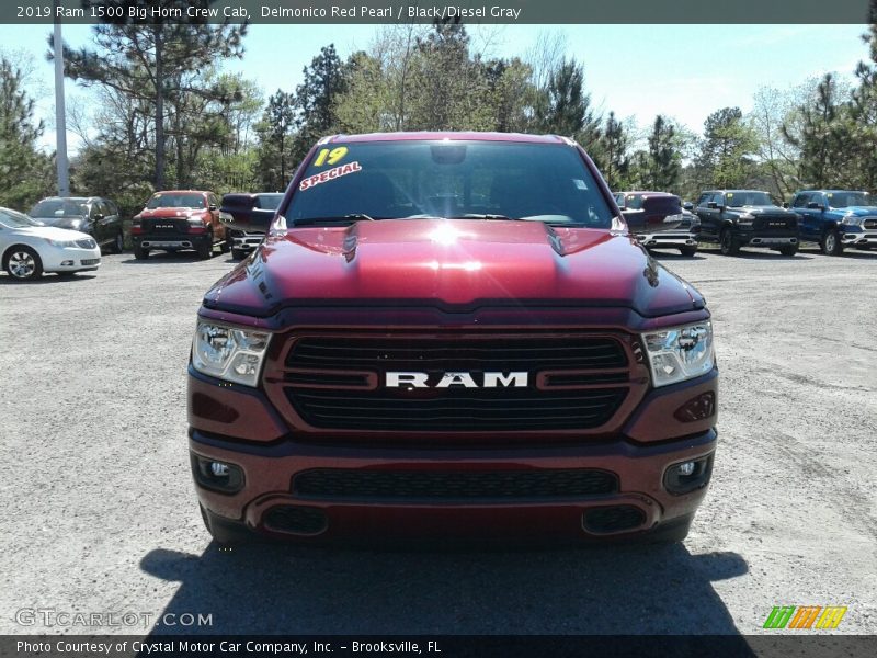 Delmonico Red Pearl / Black/Diesel Gray 2019 Ram 1500 Big Horn Crew Cab