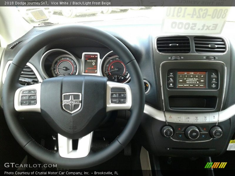 Vice White / Black/Light Frost Beige 2018 Dodge Journey SXT