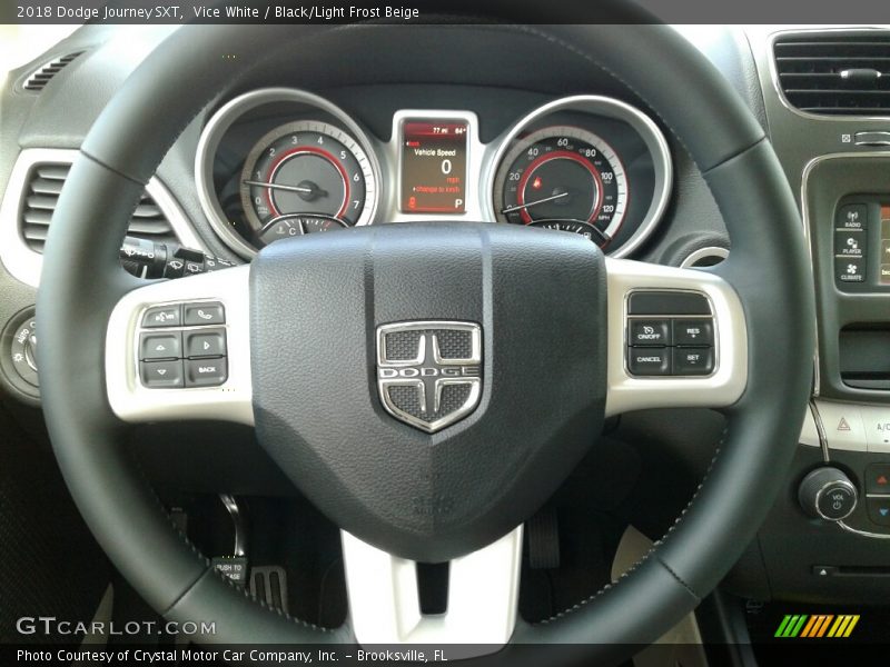 Vice White / Black/Light Frost Beige 2018 Dodge Journey SXT