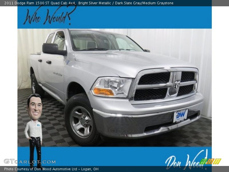 Bright Silver Metallic / Dark Slate Gray/Medium Graystone 2011 Dodge Ram 1500 ST Quad Cab 4x4
