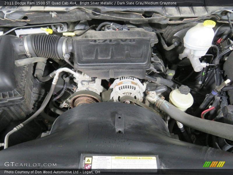 Bright Silver Metallic / Dark Slate Gray/Medium Graystone 2011 Dodge Ram 1500 ST Quad Cab 4x4