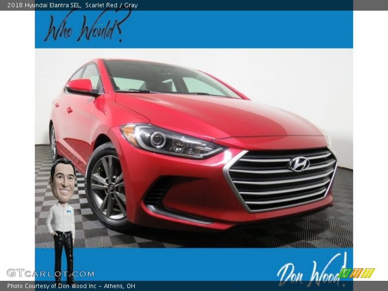 Scarlet Red / Gray 2018 Hyundai Elantra SEL