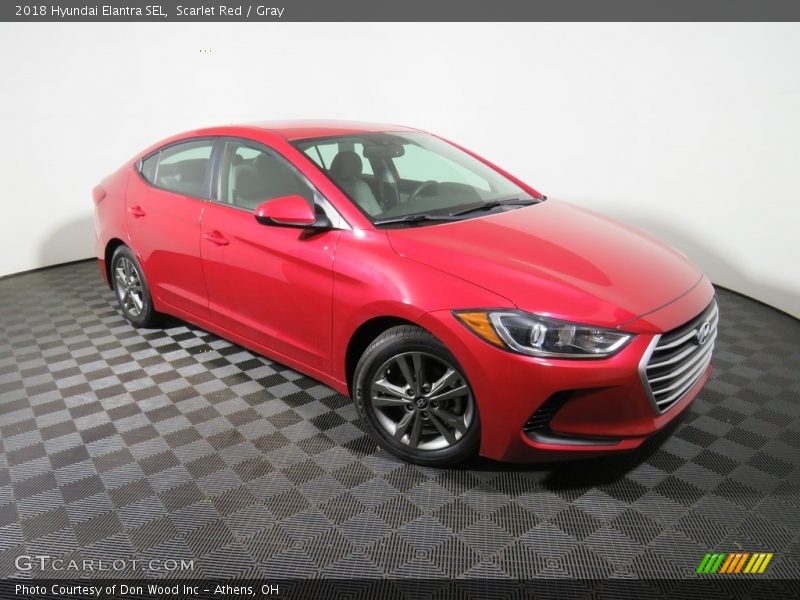 Scarlet Red / Gray 2018 Hyundai Elantra SEL