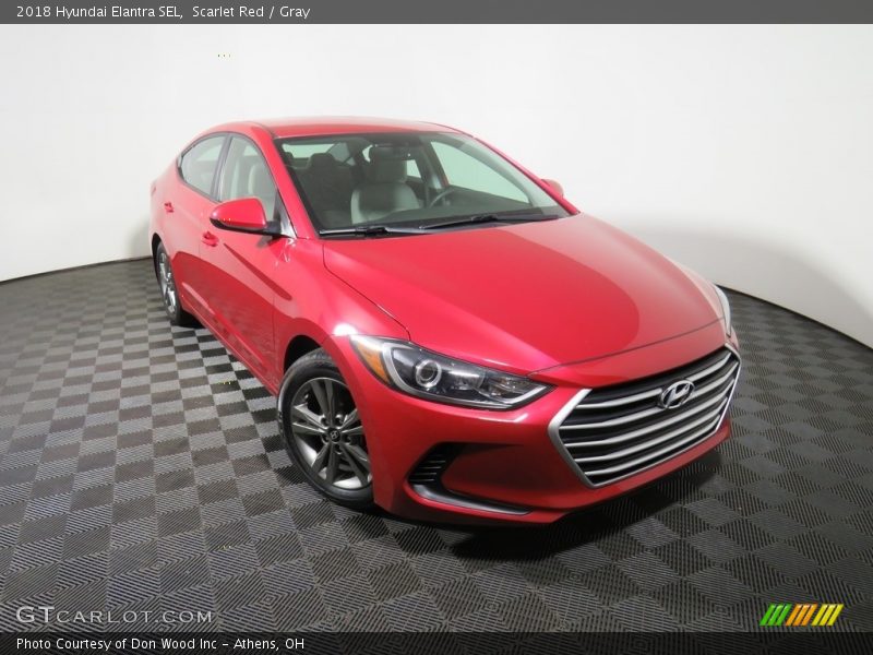 Scarlet Red / Gray 2018 Hyundai Elantra SEL