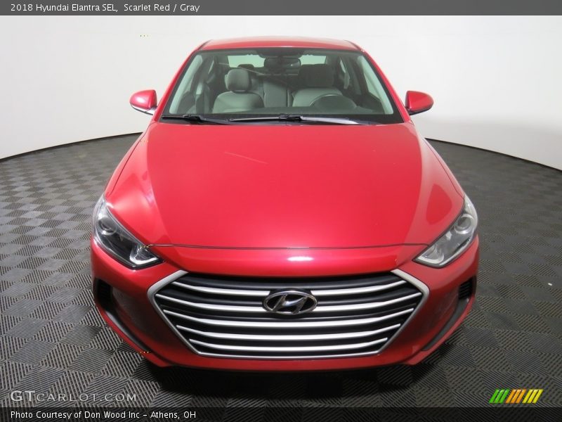 Scarlet Red / Gray 2018 Hyundai Elantra SEL