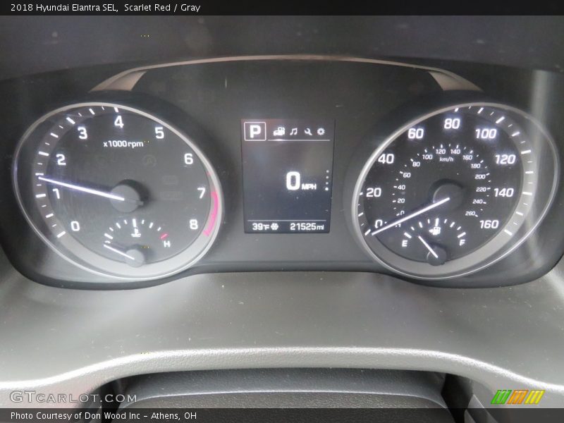 Scarlet Red / Gray 2018 Hyundai Elantra SEL