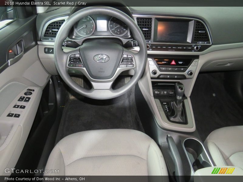 Scarlet Red / Gray 2018 Hyundai Elantra SEL