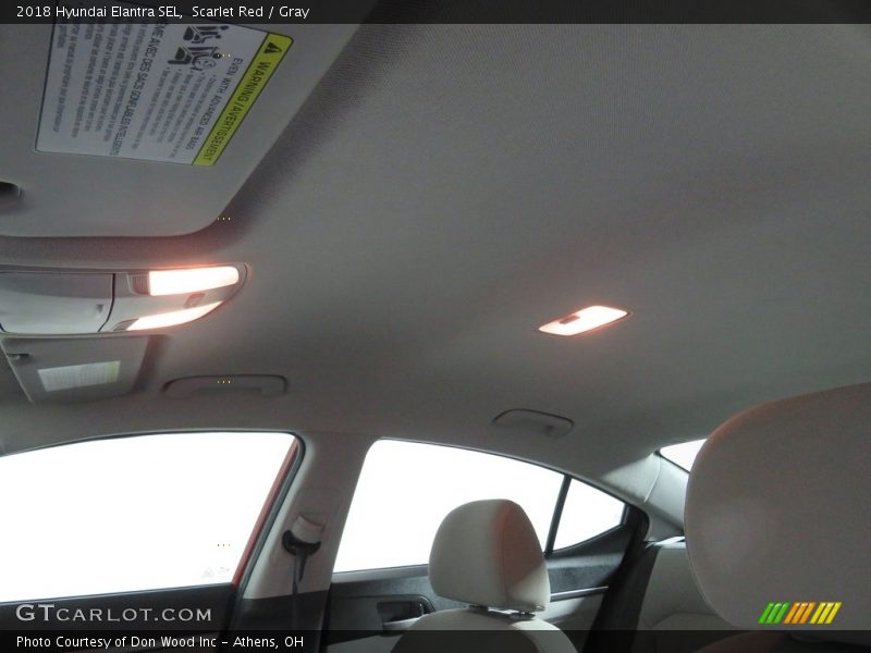 Scarlet Red / Gray 2018 Hyundai Elantra SEL